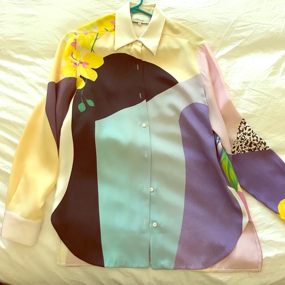 Flower pattern button down